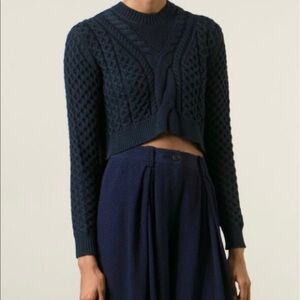 Thakoon Addition navy cable knit sweater